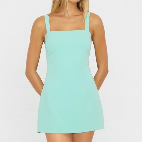 Lulus Chayan Aqua Blue Sleeveless Skort Romper Size Small - Picture 1 of 7